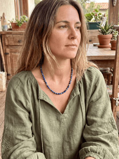 Collar Ajustable · Lapislázuli & Pirita
