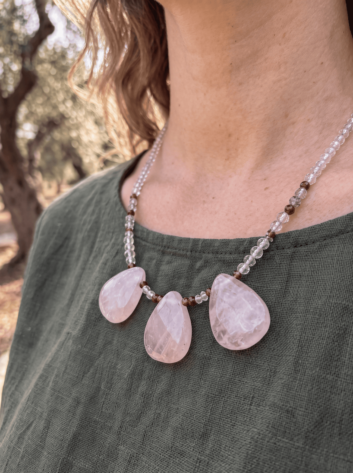 Collar · Cuarzo Rosa & Granate