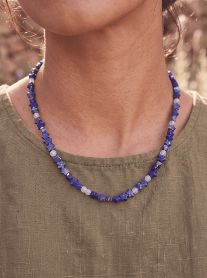 Collar Ajustable · Lapislázuli Estrella & Aguamarina