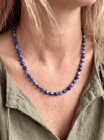 Collar Ajustable · Lapislázuli & Pirita