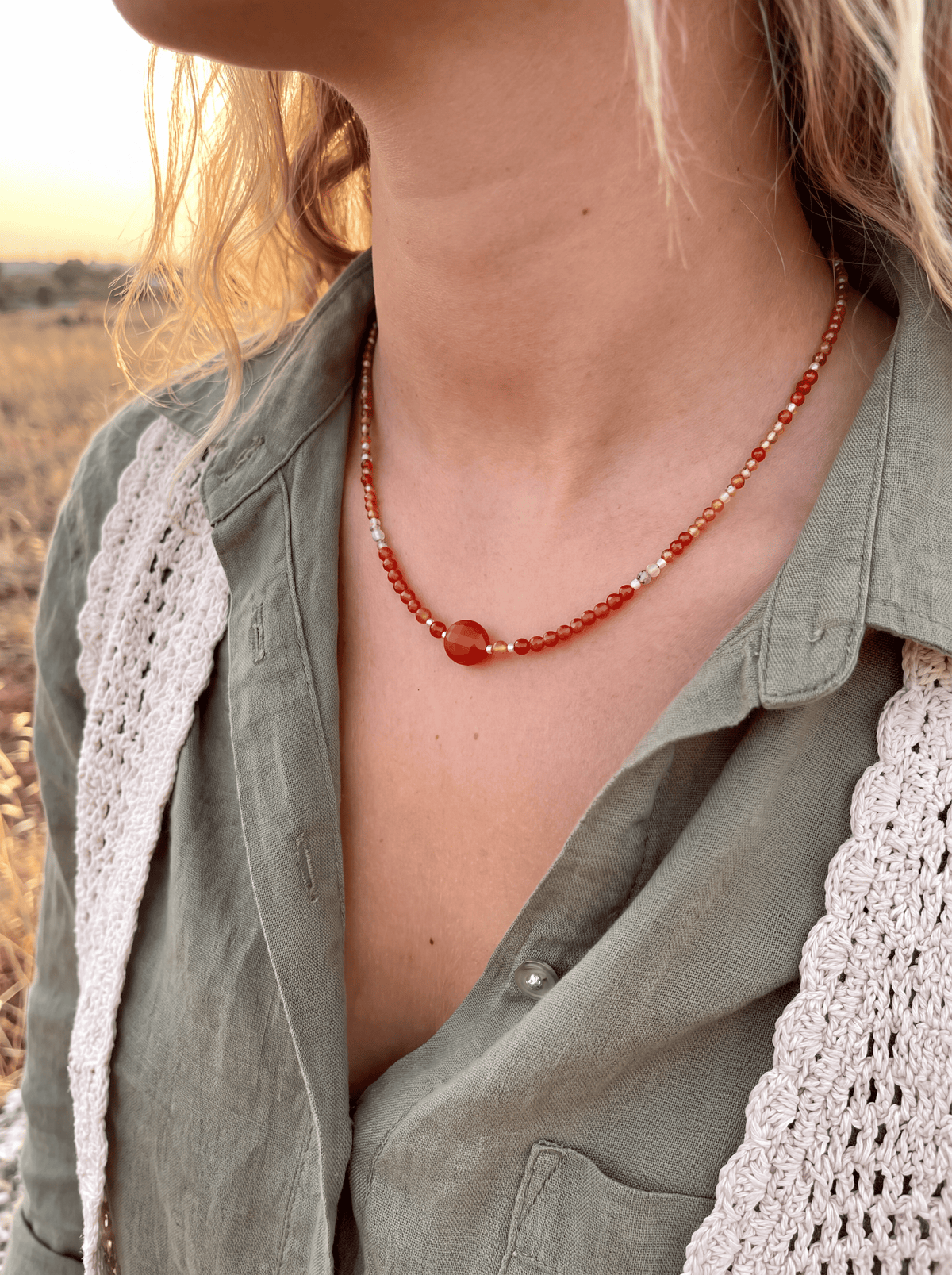Collar · Cornalina & Citrino Facetados