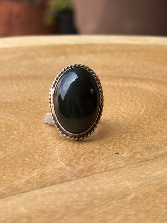 Anillo ajustable de Obsidiana