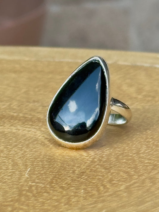 Anillo ajustable de Obsidiana