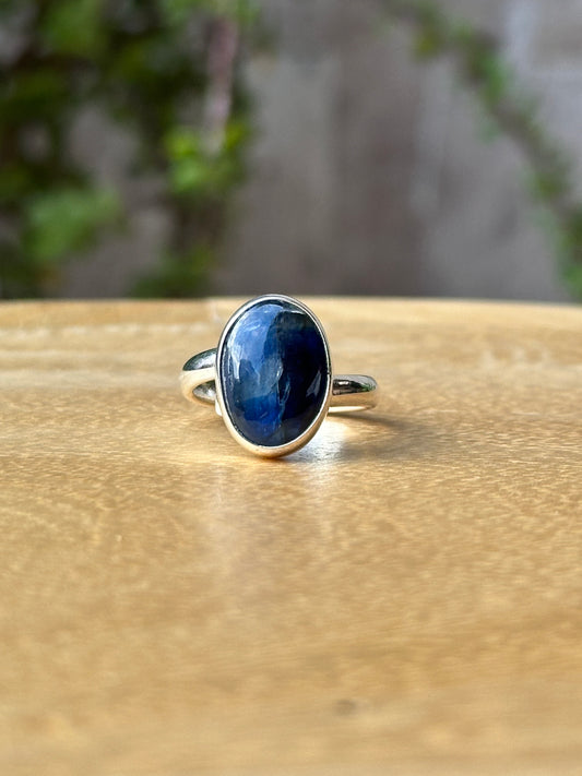 Anillo ajustable de Cianita Azul