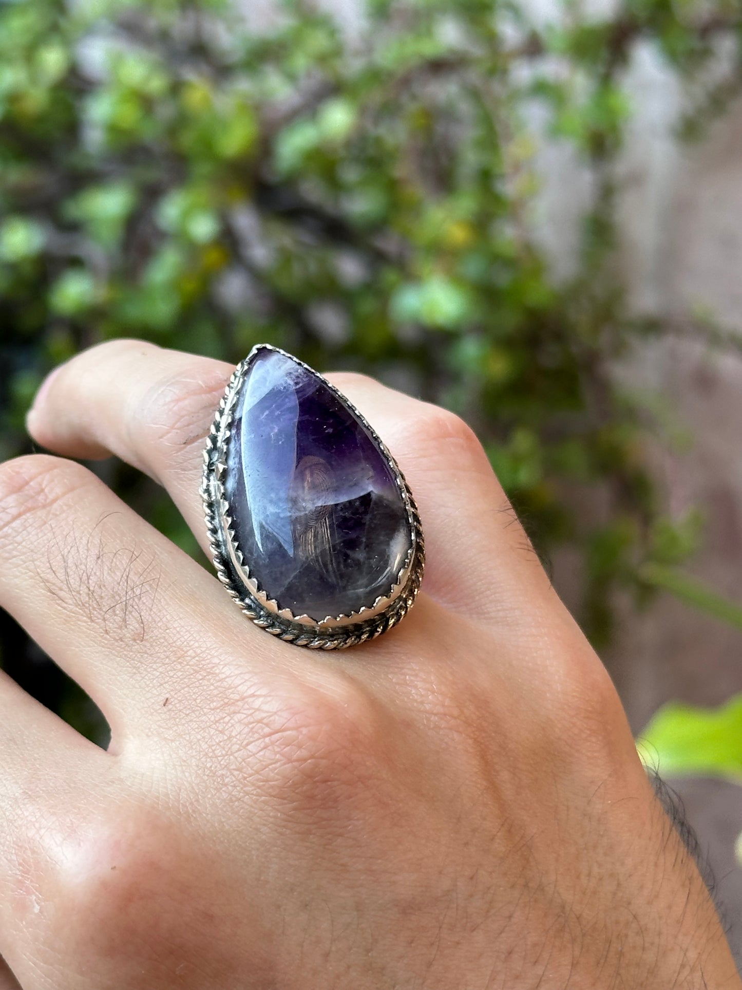 Anillo ajustable de Cuarzo Amatista