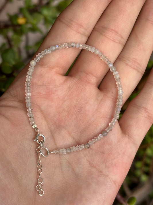 Pulsera Ajustable de Piedra Luna y Labradorita