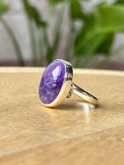 Anillo ajustable de Amatista ovalado