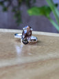 Anillo ajustable de cuarzo morión facetado