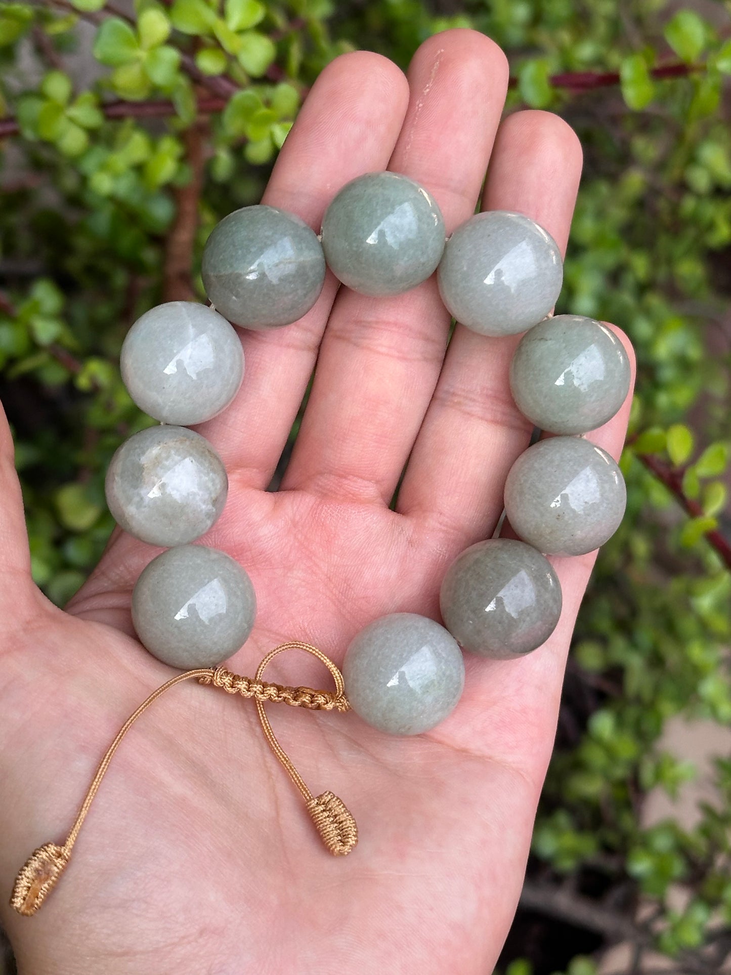 Pulsera maxi de jade verde 20mm