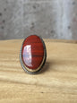 Anillo ajustable de jaspe rojo grande