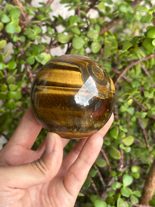 Ojo de tigre tallado en forma de esfera