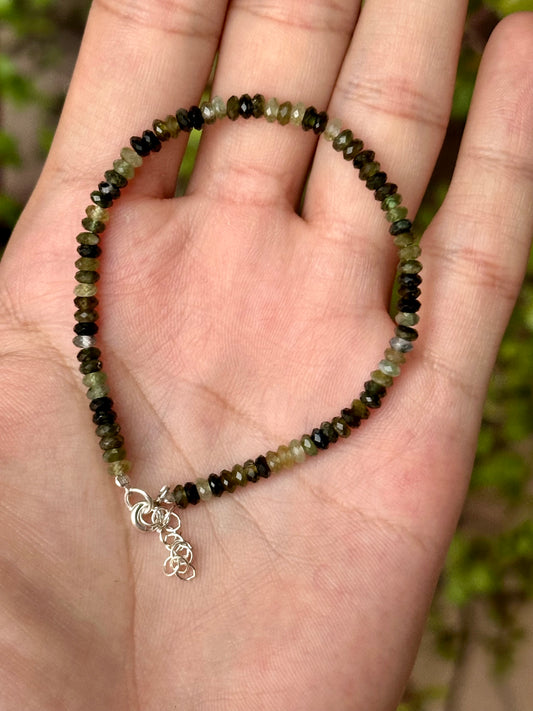 Pulsera de Turmalina Verde Facetada