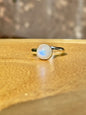 Anillo ajustable de piedra luna redondo mini