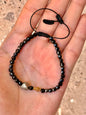 Pulsera Ajustable de Turmalina Negra, Pirita y Hematita | Protección y Abundancia