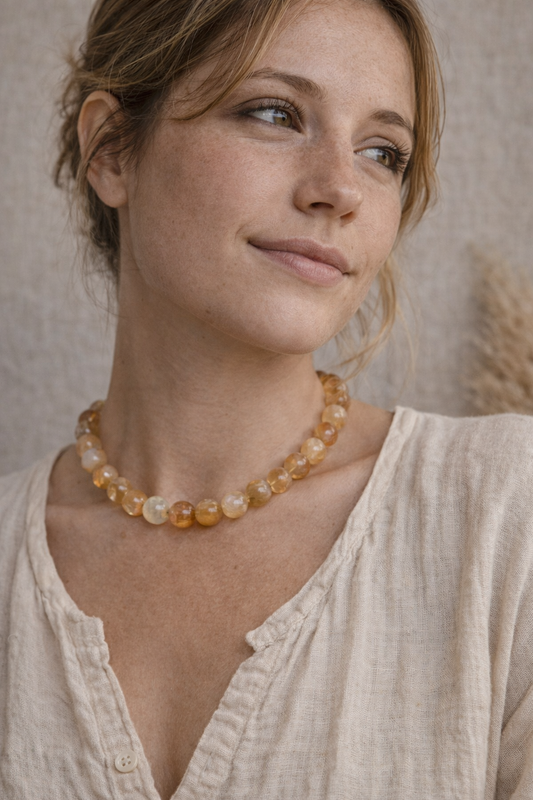 Collar Ajustable de Citrino - Abundancia y Alegría