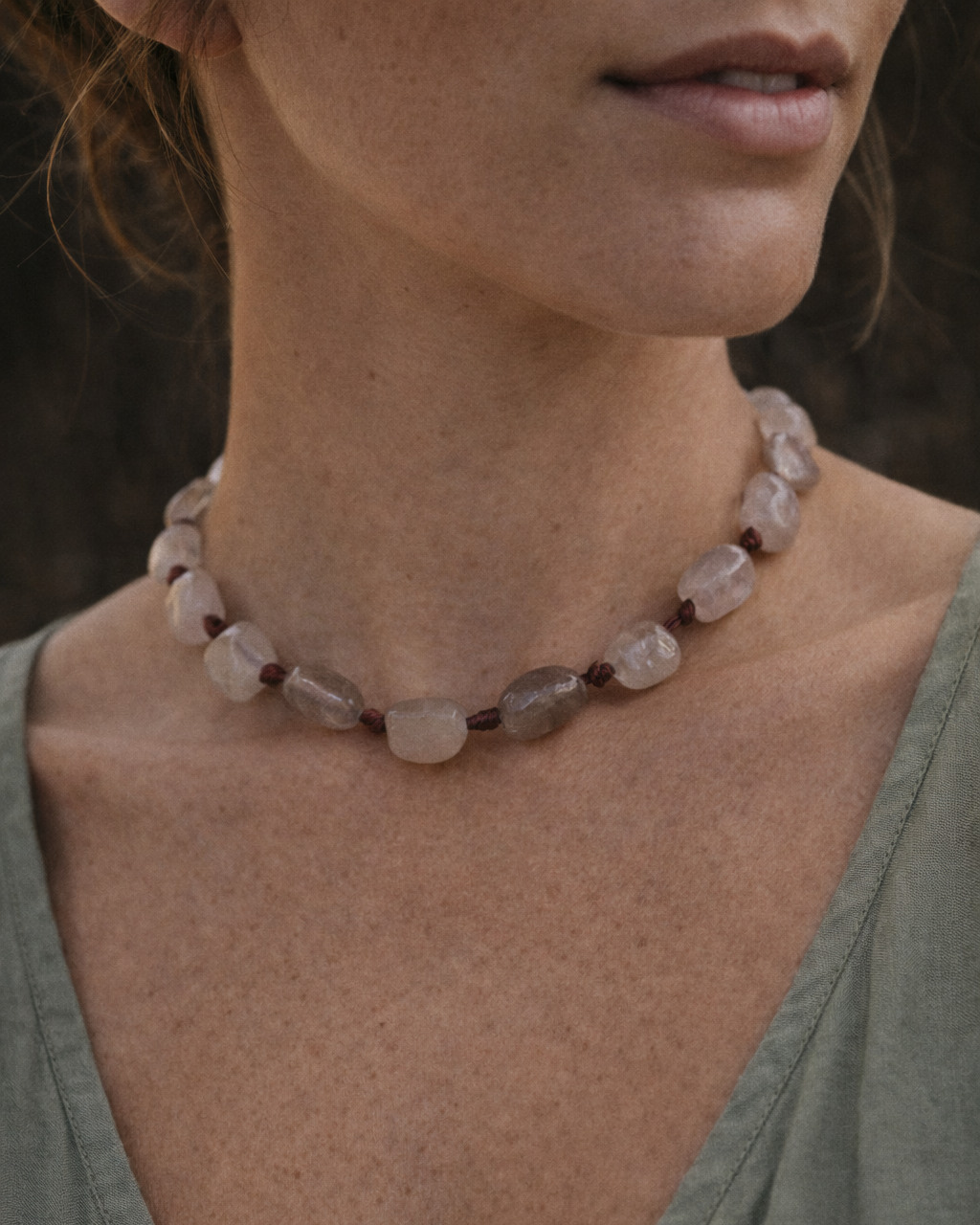 Collar de Cuarzo Ahumado