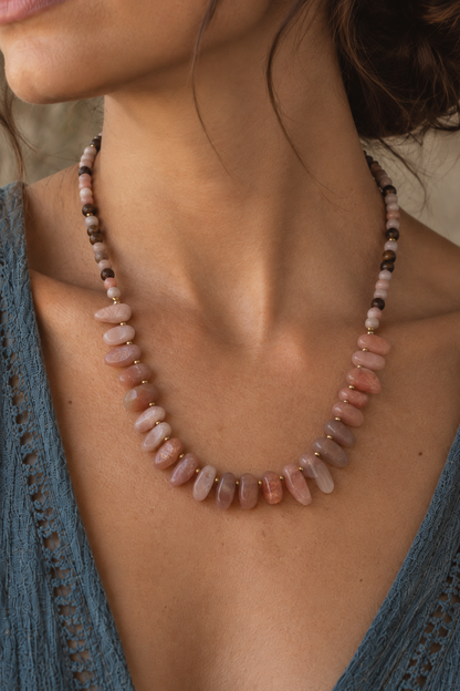 Collar Ajustable · Piedra Sol, Ojo de Tigre & Hematita