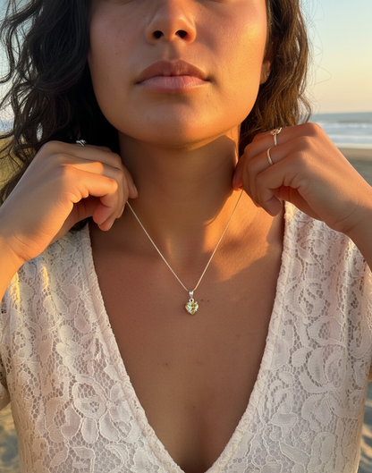 Collar de Citrino Corazón - Joyería Artesanal