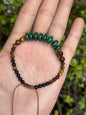 Pulsera Ajustable de Malaquita, Ojo de Tigre, Hematita y Turmalina