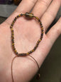 Pulsera Ajustable de Ojo de Tigre  3mm facetado & Hematita