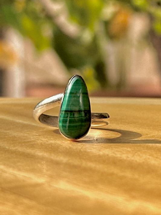 Anillo ajustable de Malaquita 2