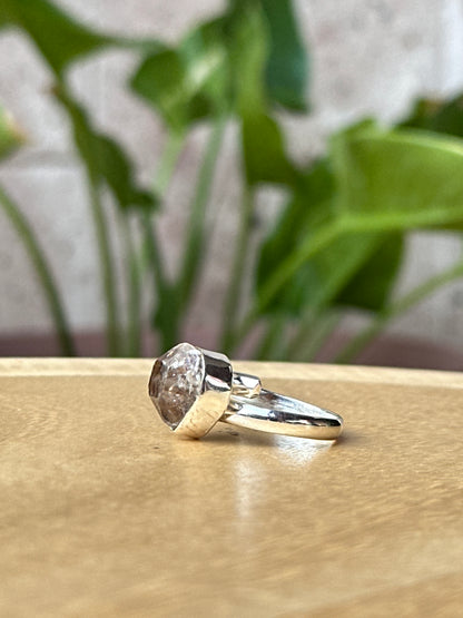 Anillo ajustable de Cuarzo Herkimer mini