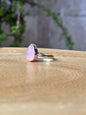 Anillo ajustable de Cuarzo rosa gota mini