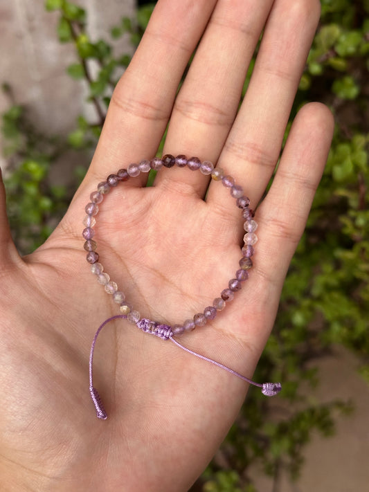 Pulsera Ajustable de Super 7 Facetada 4mm