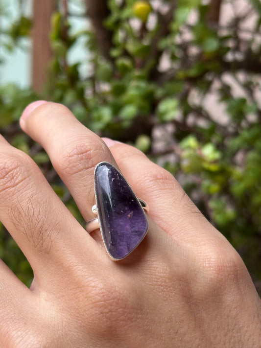 Anillo ajustable de Amatista grande