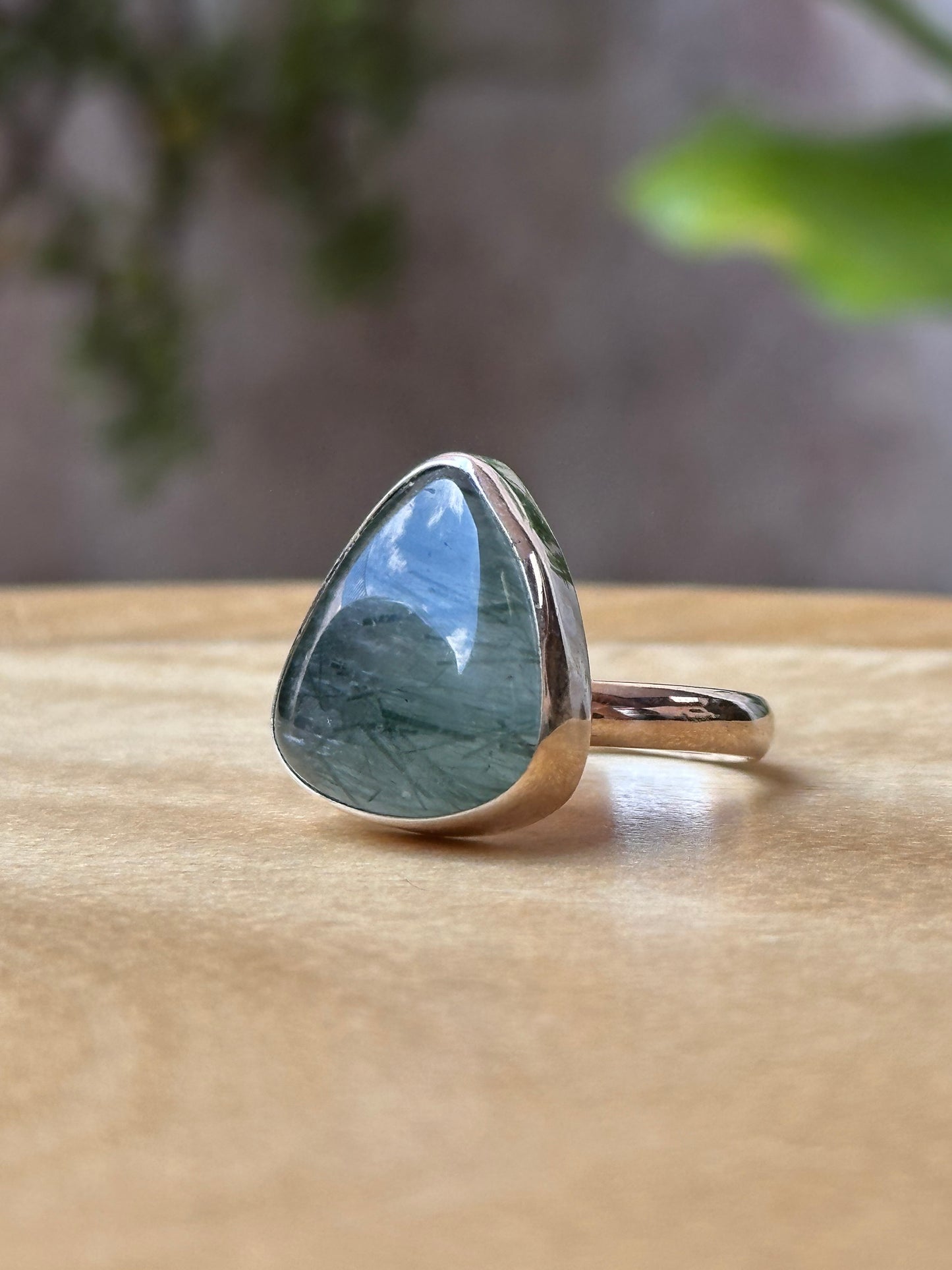 Anillo ajustable de cuarzo rutilado