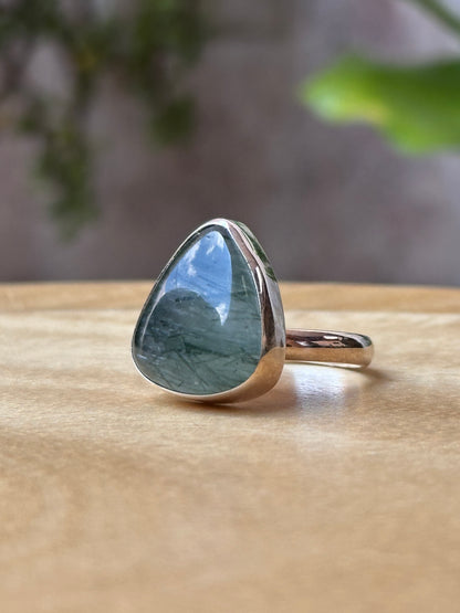 Anillo ajustable de cuarzo rutilado