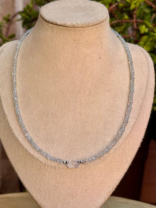 Choker de Aguamarina & Herkimer
