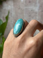 Anillo ajustable de amazonita grande