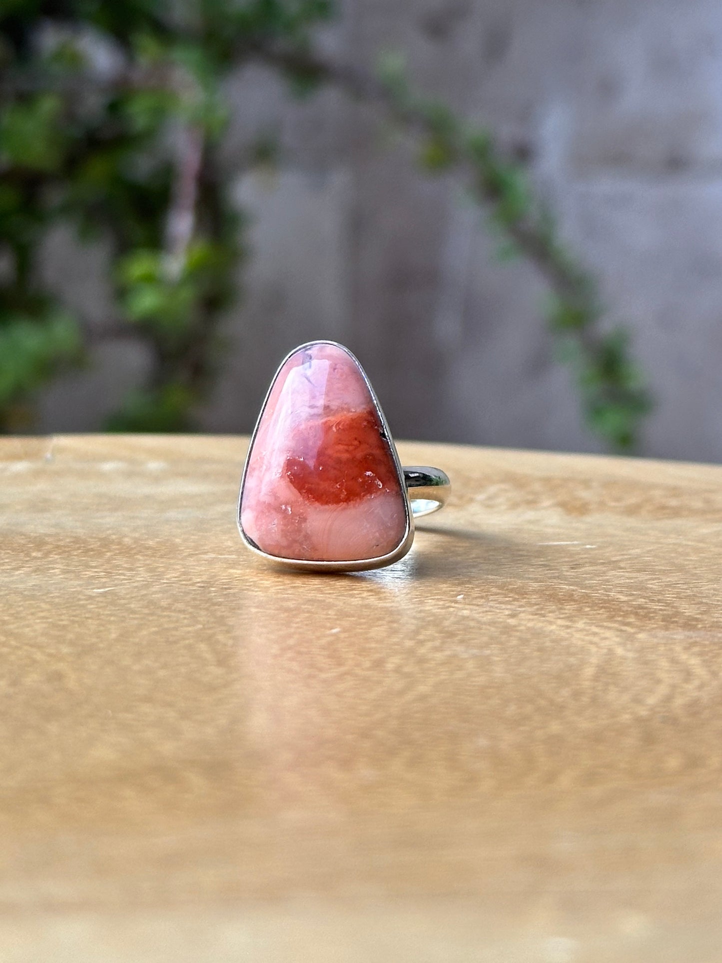 Anillo ajustable de ágata roseta