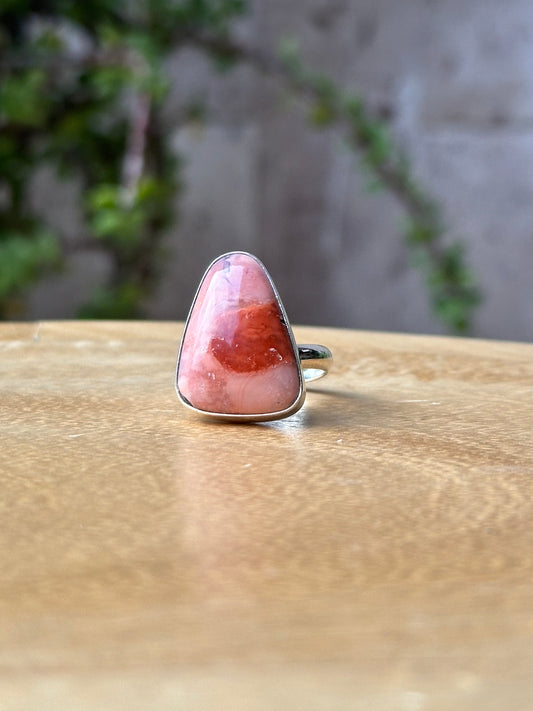 Anillo ajustable de ágata roseta
