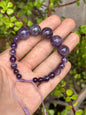 Pulsera Ajustable de Amatista 6. 8 & 14mm