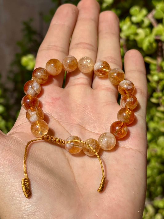 Pulsera Ajustable de Citrino 10mm