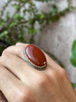 Anillo ajustable de jaspe rojo