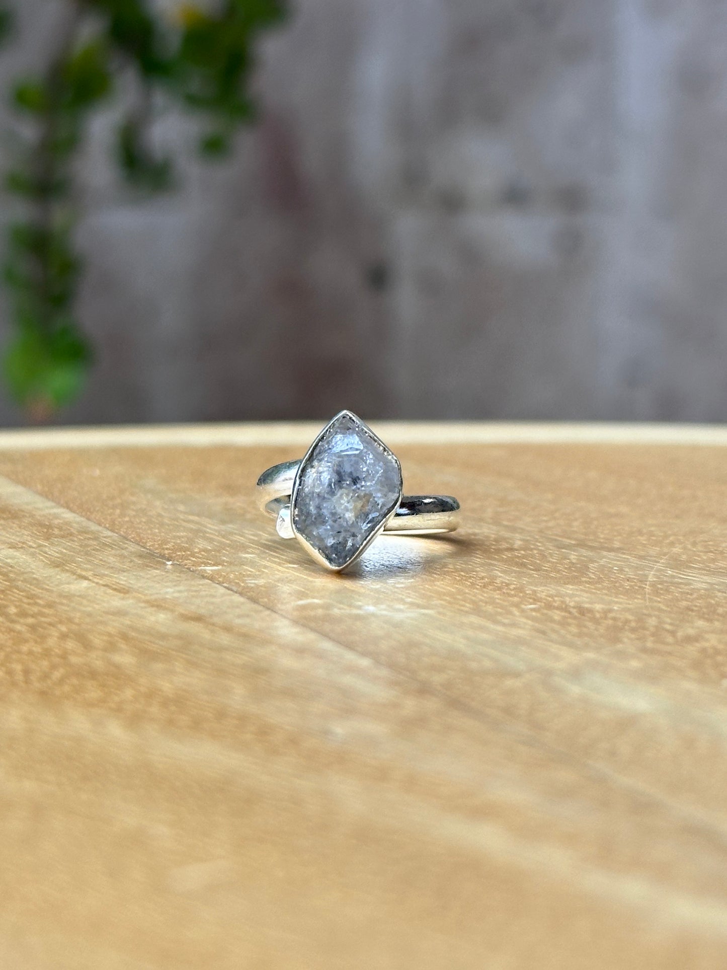 Anillo ajustable de Cuarzo Herkimer mini