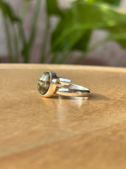 Anillo ajustable de labradorita