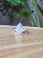 Anillo ajustable de piedra luna gota facetada