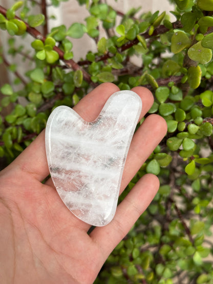 Gua Sha de Cuarzo Natural para Masaje Facial