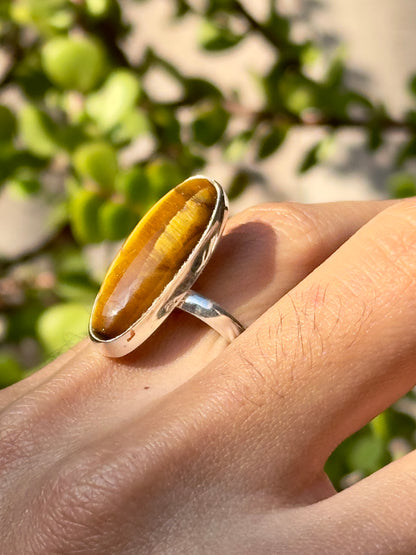 Anillo ajustable de Ojo de Tigre