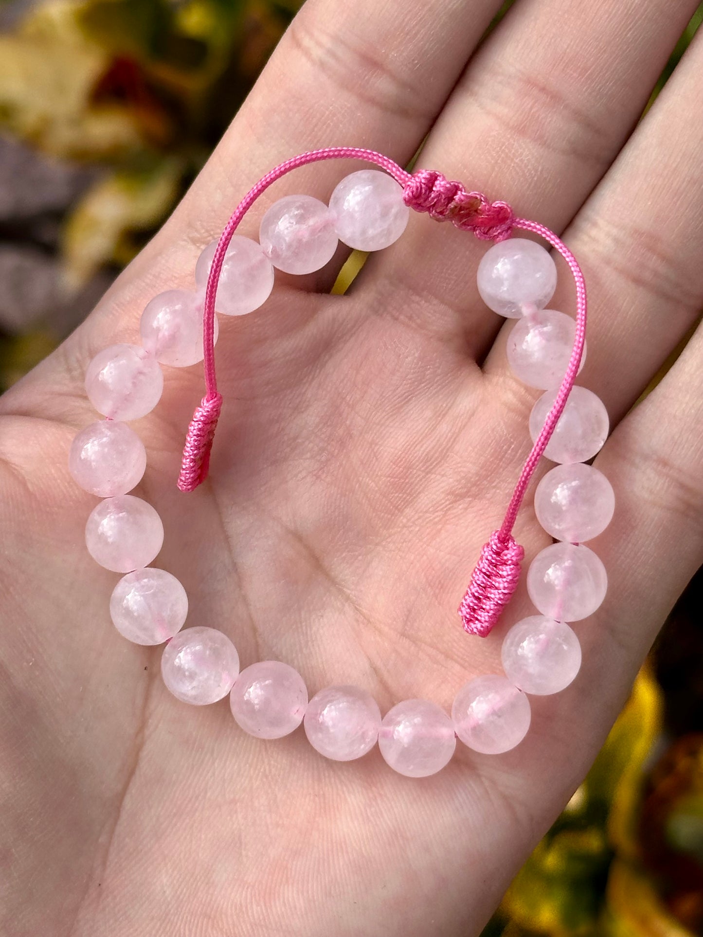Pulsera ajustable de Cuarzo Rosa