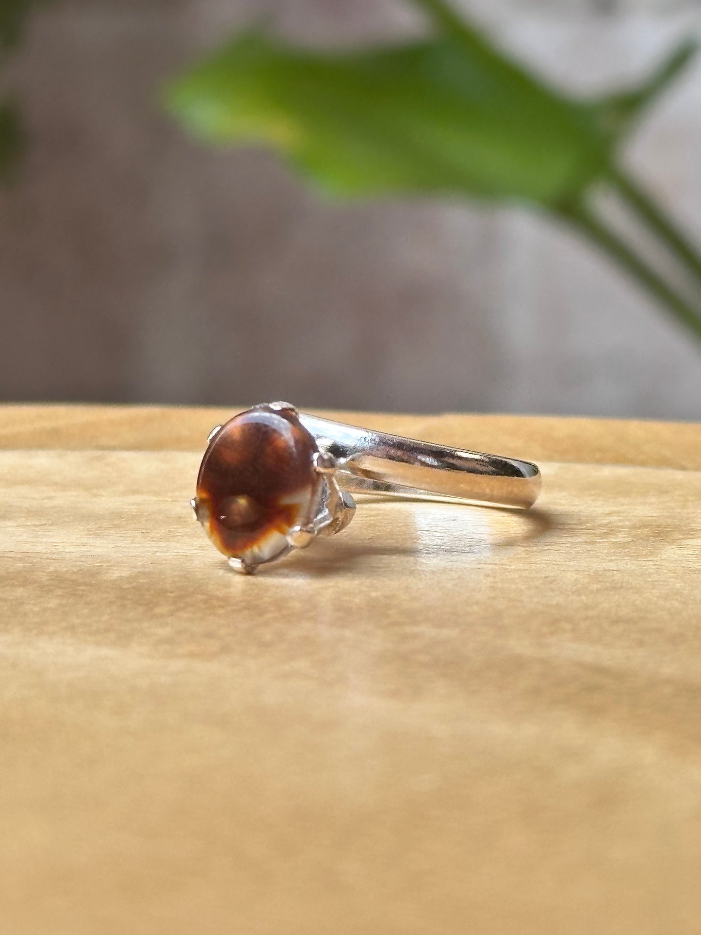 Anillo Ajustable de Ágata de Fuego