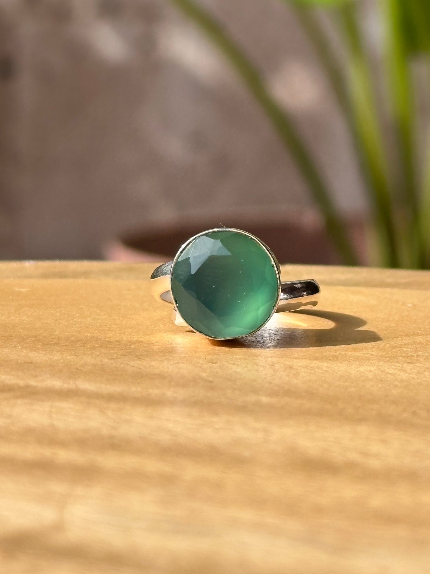 Anillo Ajustable de Ónix Verde