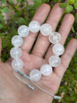 Pulsera Ajustable de Cuarzo Blanco Esfera 16mm