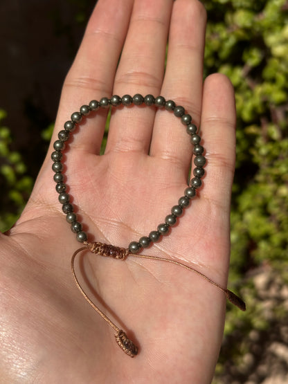 Pulsera Ajustable de Pirita 4mm