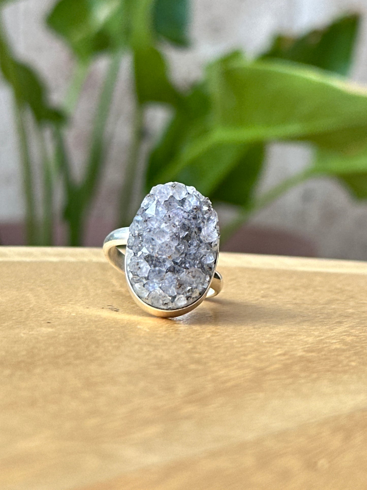 Anillo ajustable de Amatista drusa