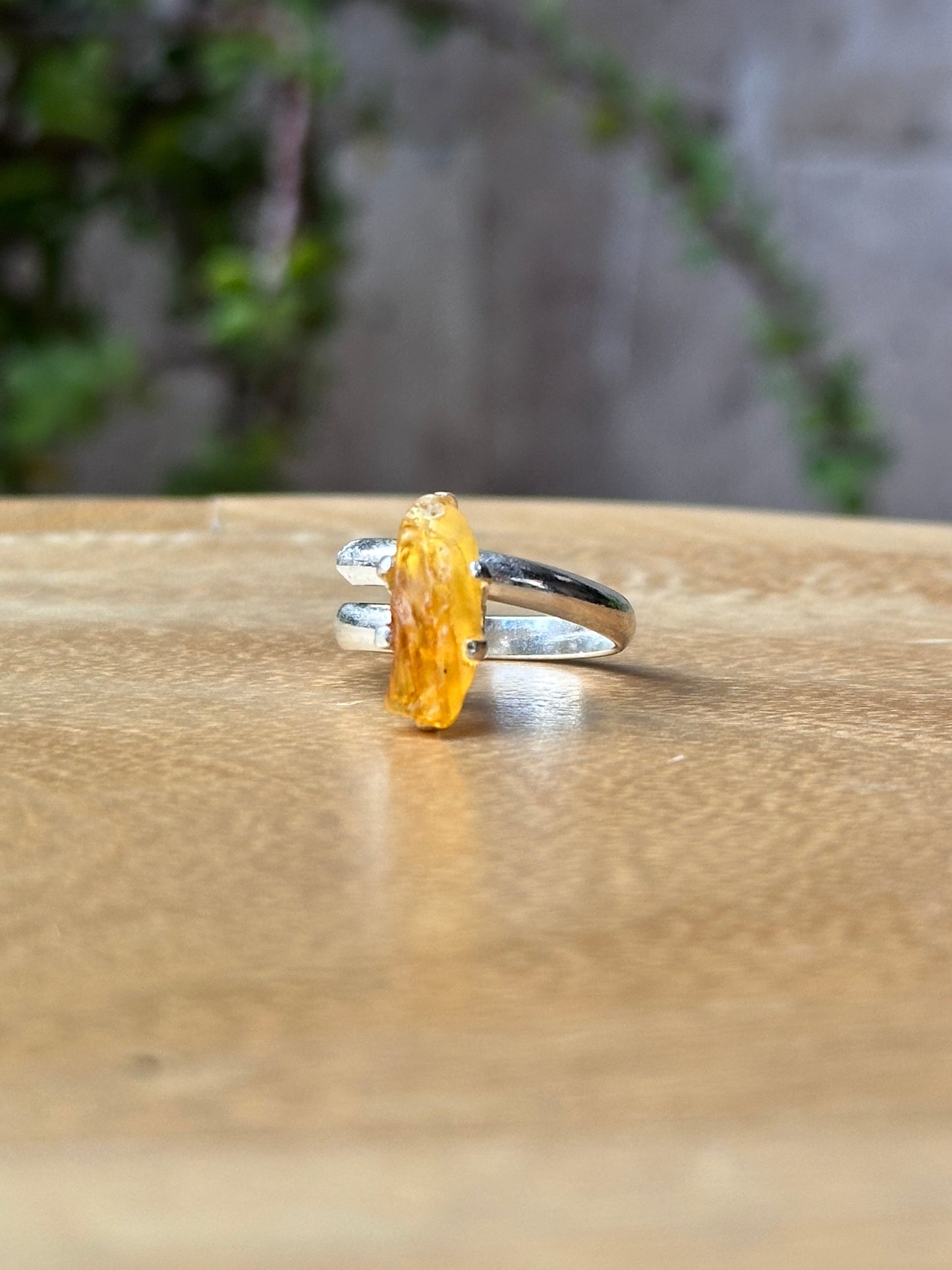 Anillo ajustable de Citrino en bruto